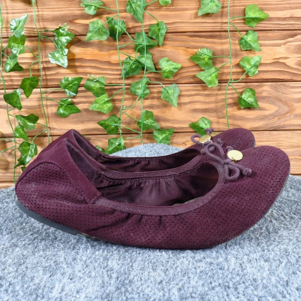 Dexflex Comfort Caroline String Tie Women Ballet Flat 9 Professional Burgundy